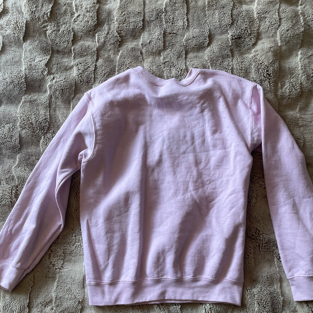 Gildan Light Pink Crewneck Sweatshirt with Black Neck Tag - Picture 2 of 3